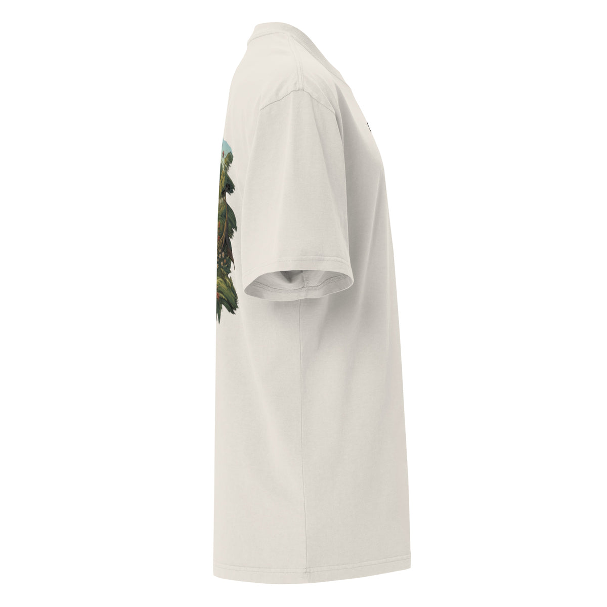 The Garden oversized faded tee in bone, right side view