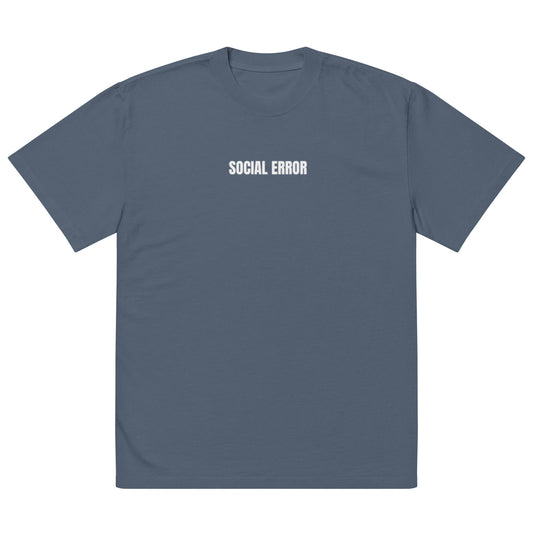 No Oxygen oversized faded tee in indigo, front view