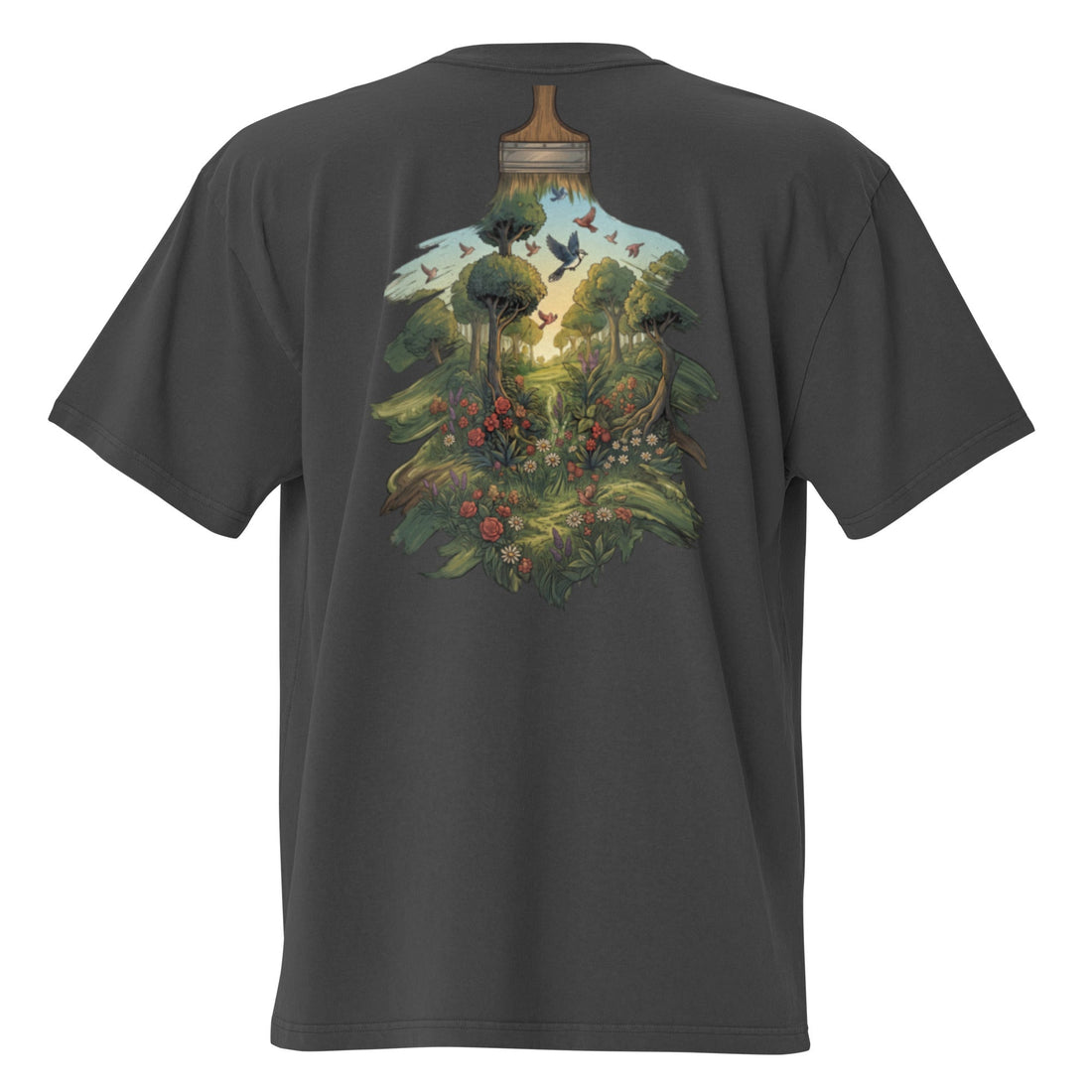 Heavyweight 240gsm faded black oversized t-shirt with back print