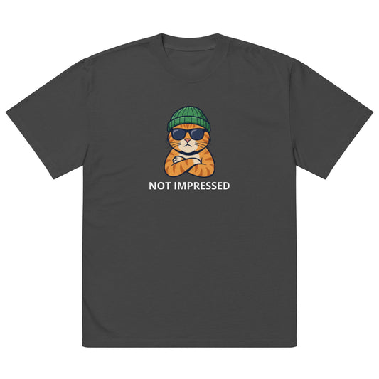 Faded black oversized graphic t-shirt with a boxy fit, front view