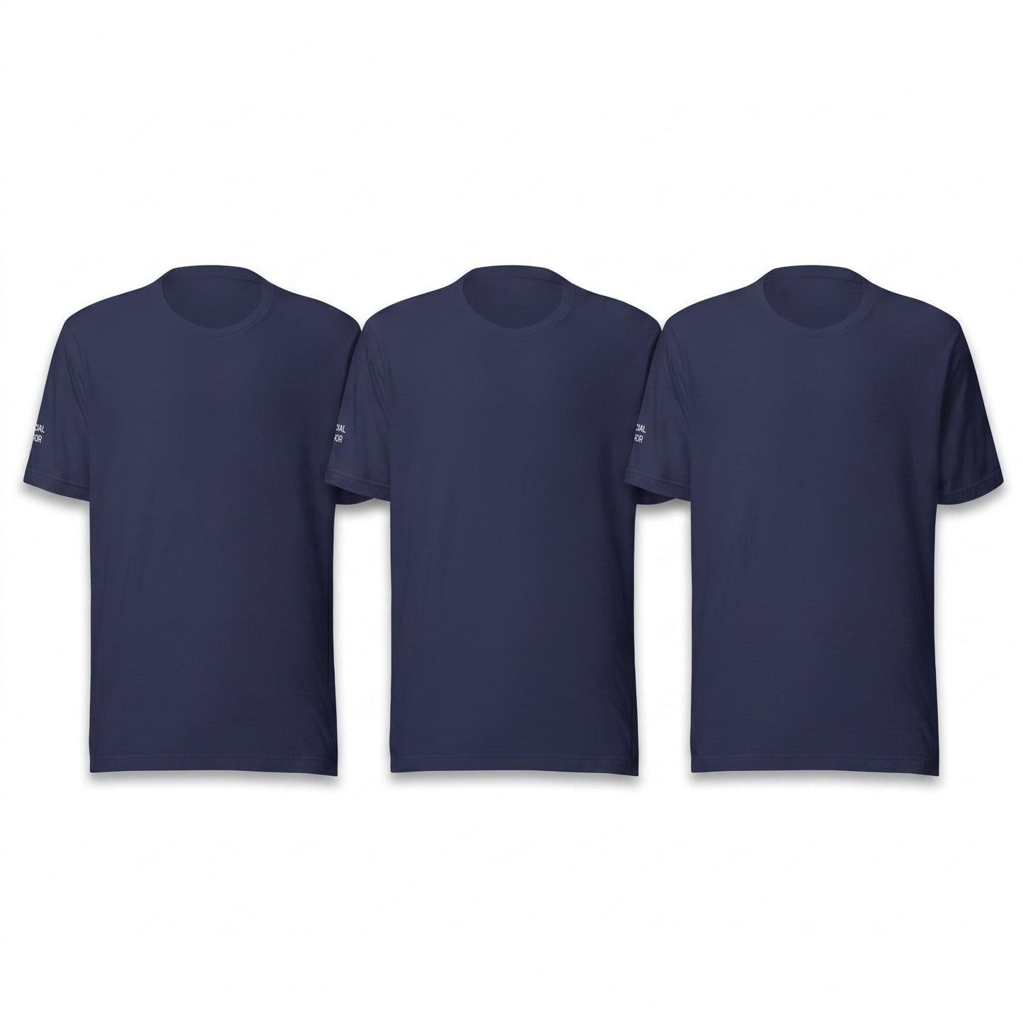 SE Mini Logo tee in navy, brand lifestyle shot