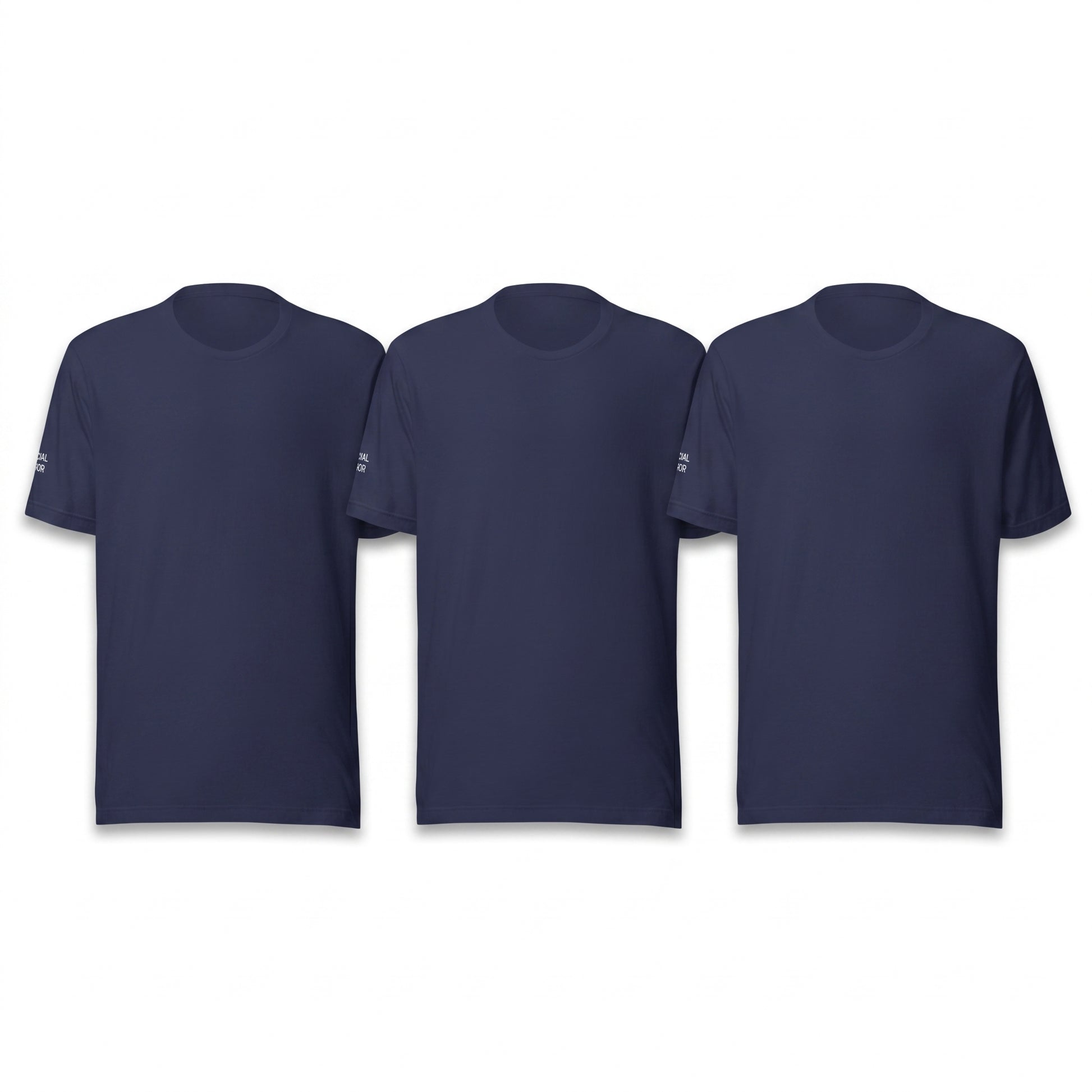 SE Mini Logo tee in navy, brand lifestyle shot