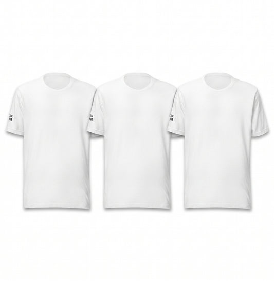 SE Mini Logo tee in white, brand lifestyle shot