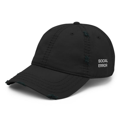SOCIAL ERROR embroidered Error cap in black, left front angle
