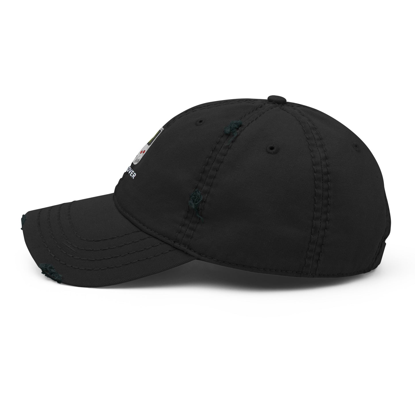Game Over embroidered dad hat in black, left side view