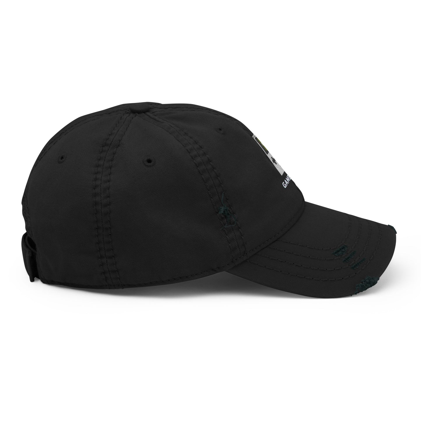 Game Over embroidered dad hat in black, right side view