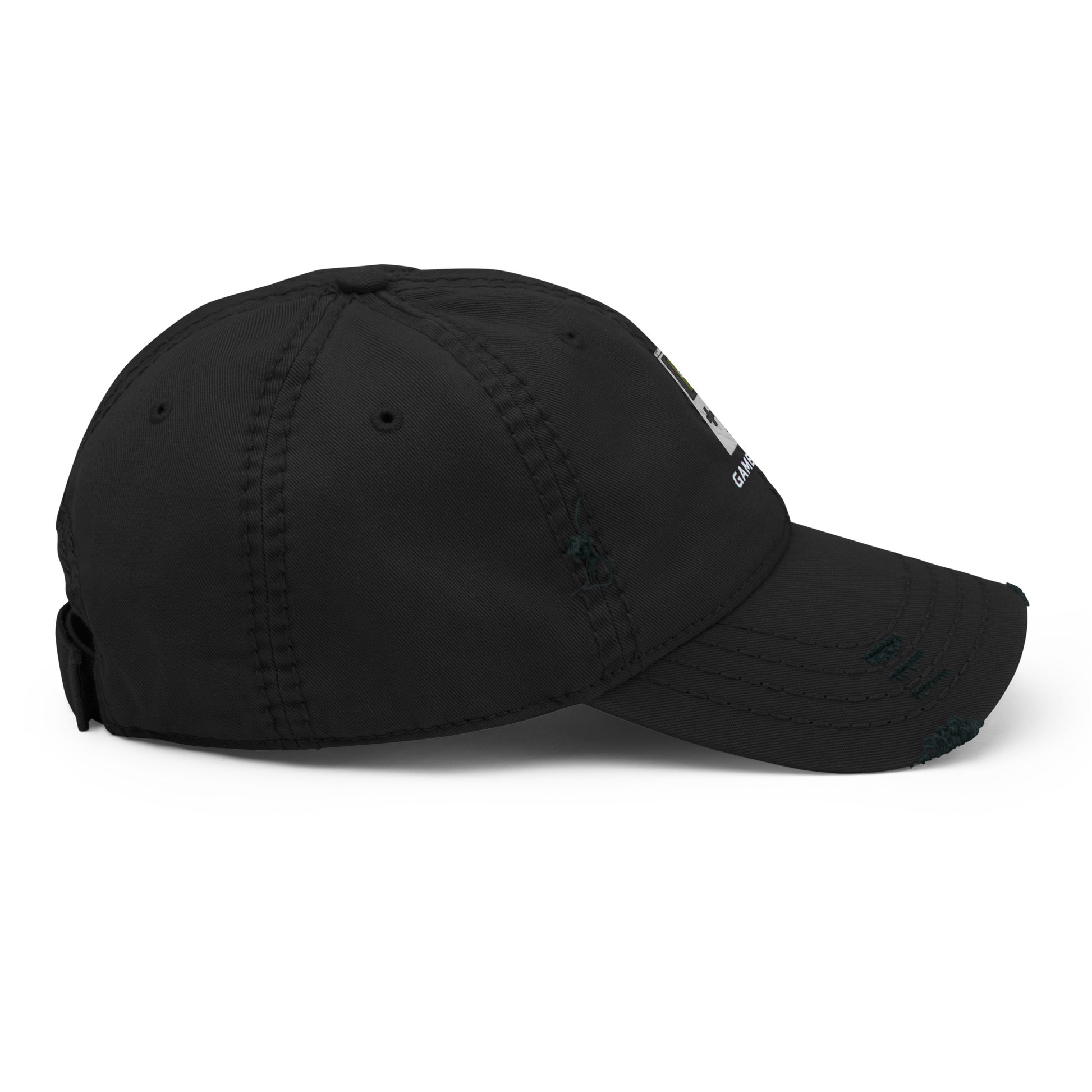 Game Over embroidered dad hat in black, right side view