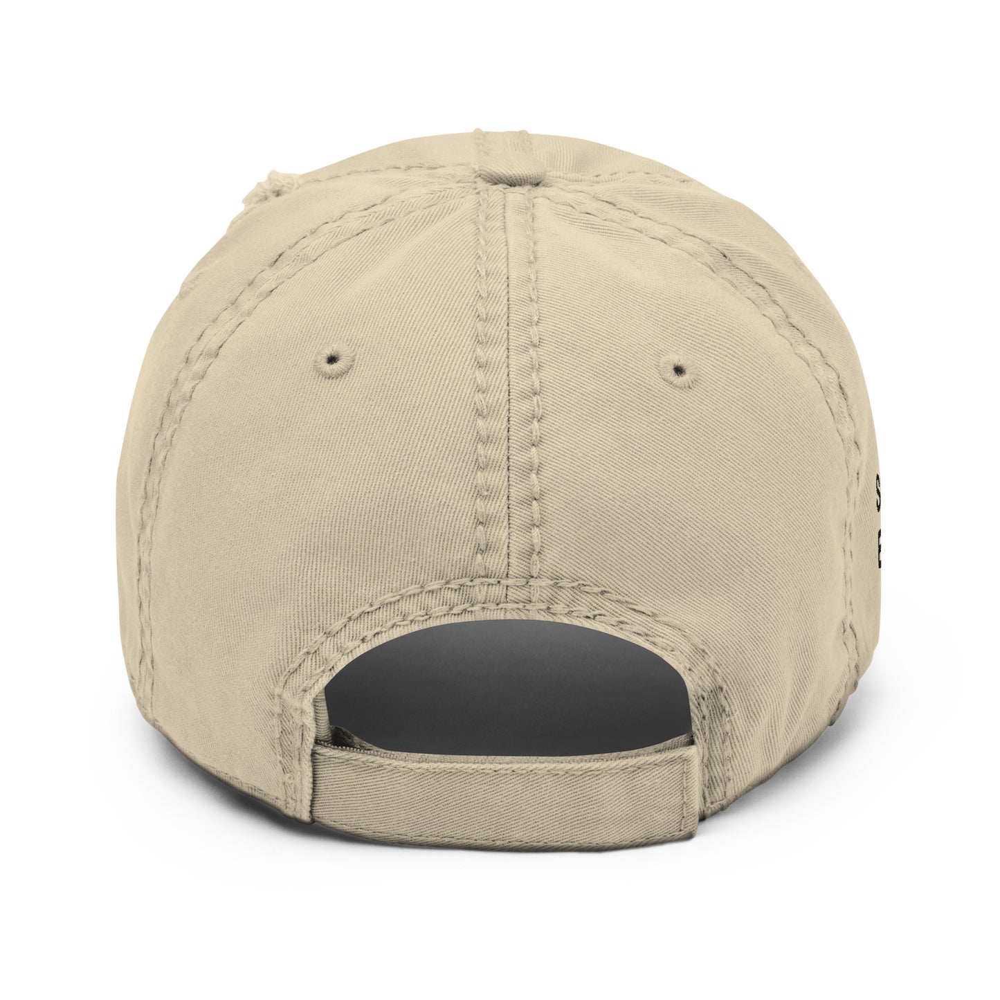 SOCIAL ERROR embroidered Error cap in khaki, back view with adjustable strap