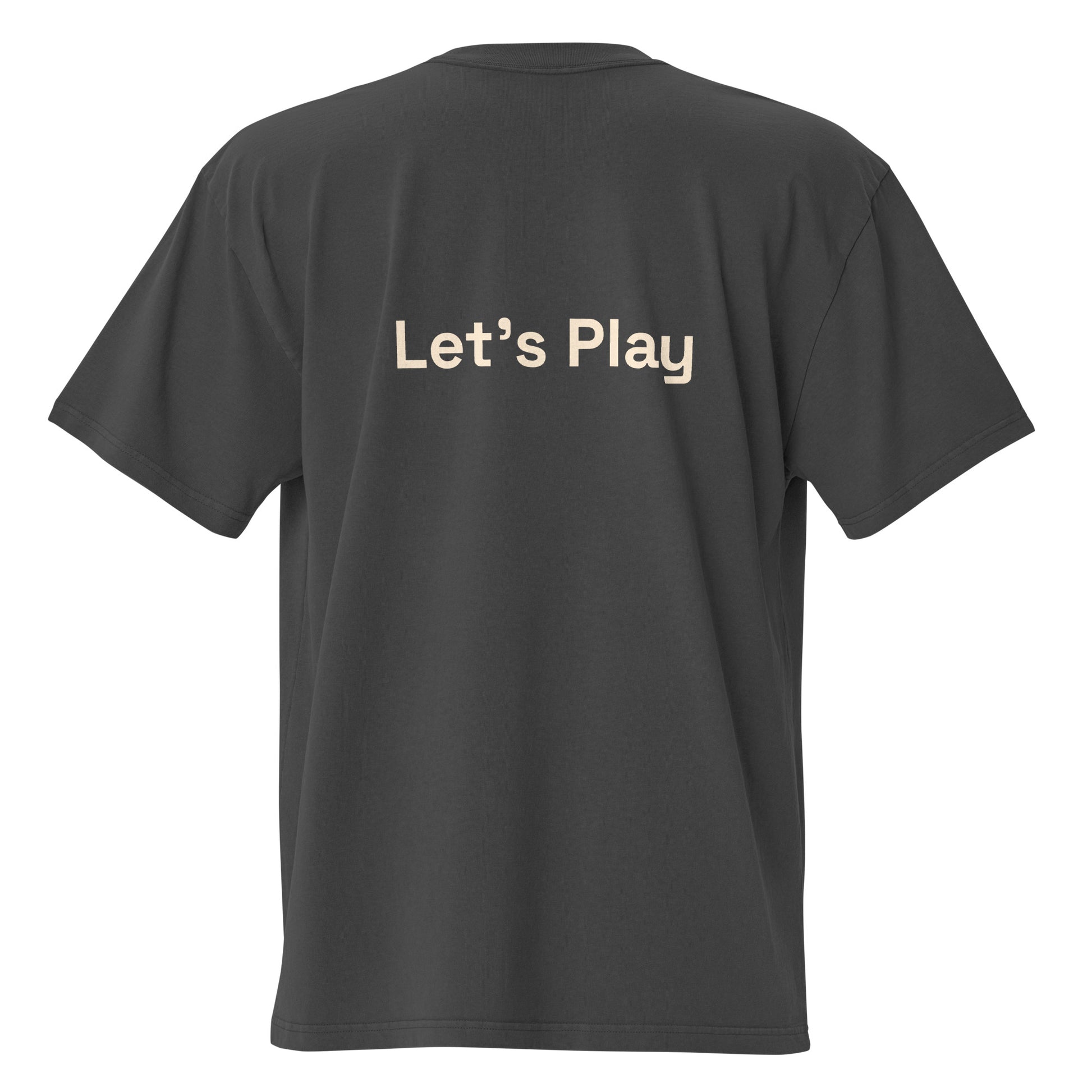 Arcade Mode oversized faded tee in black, back view