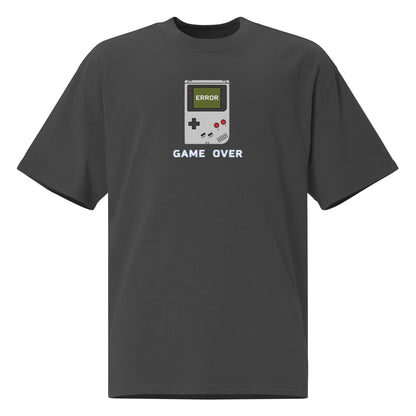 Game Over oversized faded tee in black, front view
