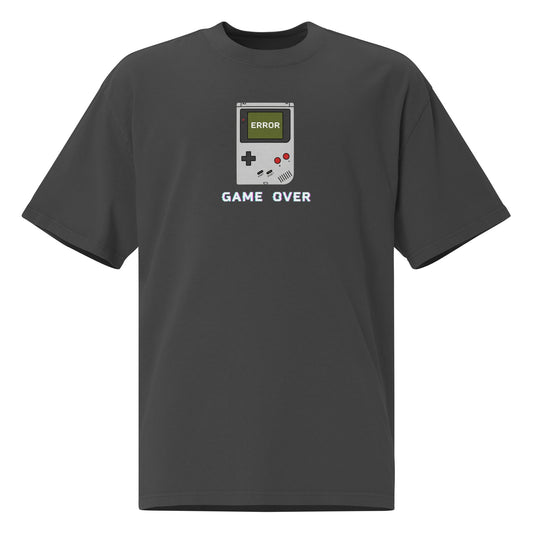 Game Over oversized faded tee in black, front view