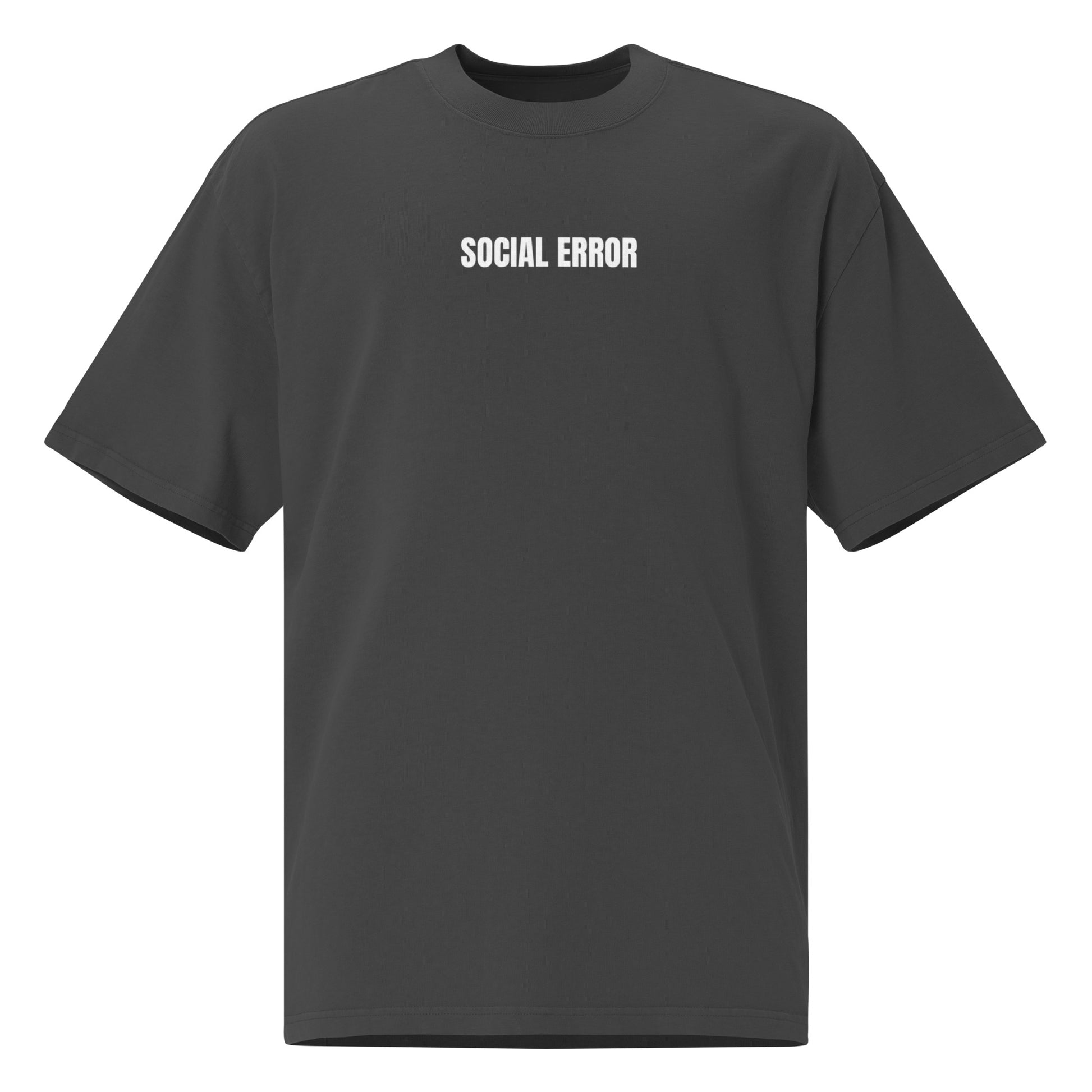 Robot oversized faded tee in black, front view