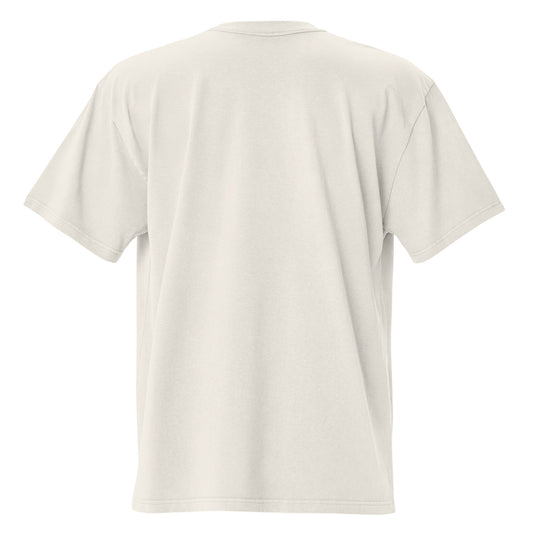 The First Line oversized faded tee in bone, back view