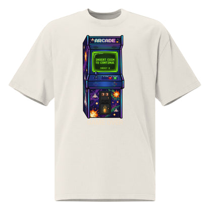 Arcade Mode oversized faded tee in bone, front view