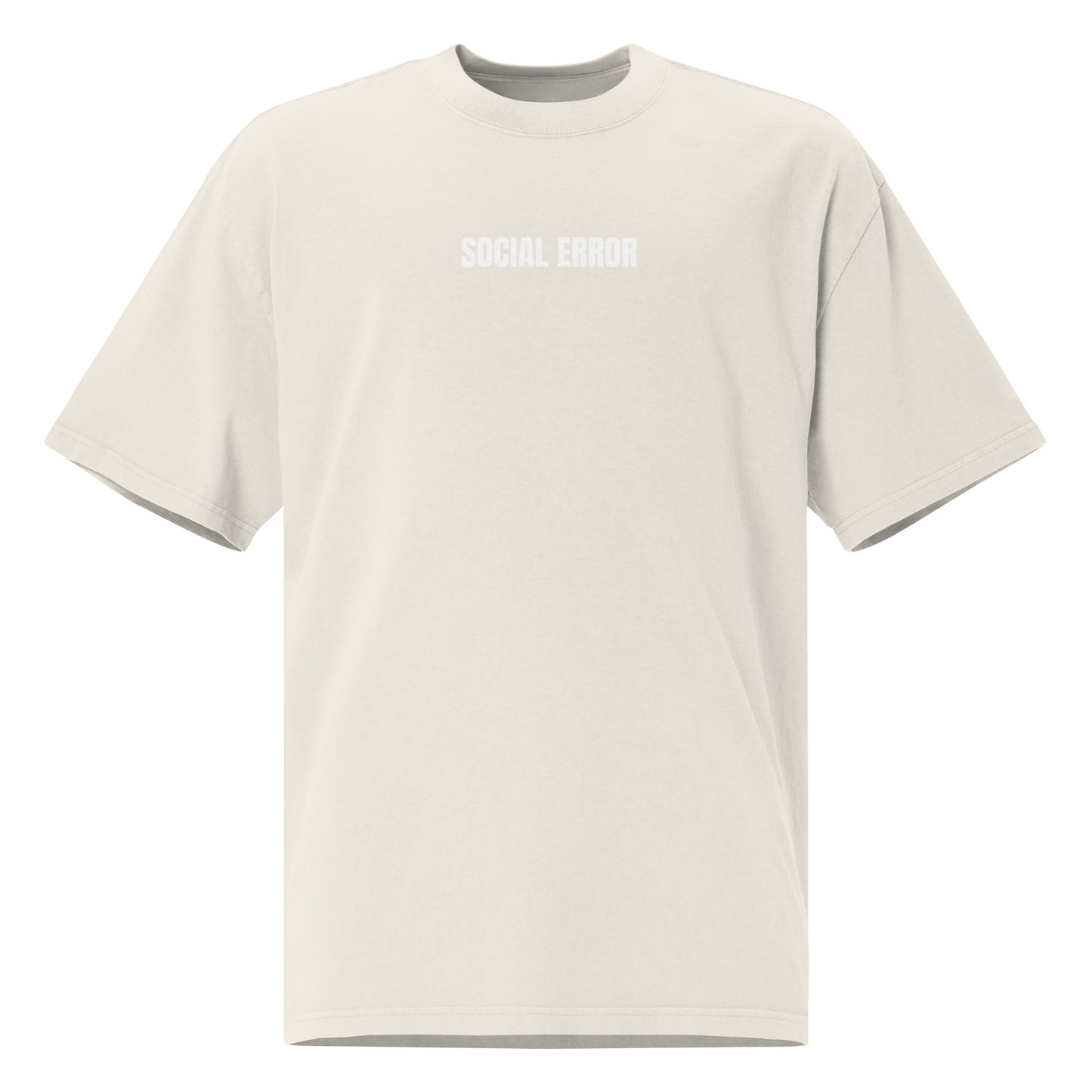Robot oversized faded tee in bone, front view