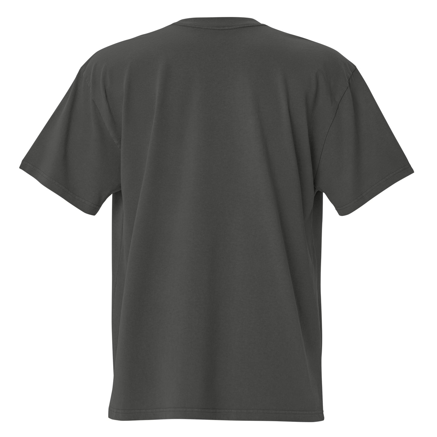 Game Over oversized faded tee in coal grey, back view