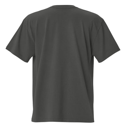 Game Over oversized faded tee in coal grey, back view