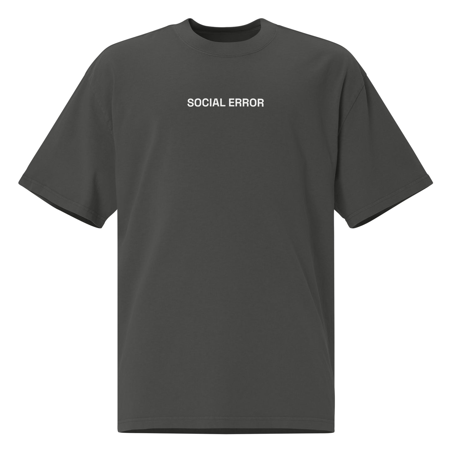Old TV oversized faded tee in coal grey, front view