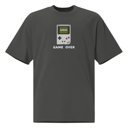 Game Over oversized faded tee in coal grey, front view