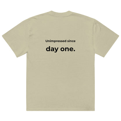 Not Impressed oversized faded tee in eucalyptus, back view