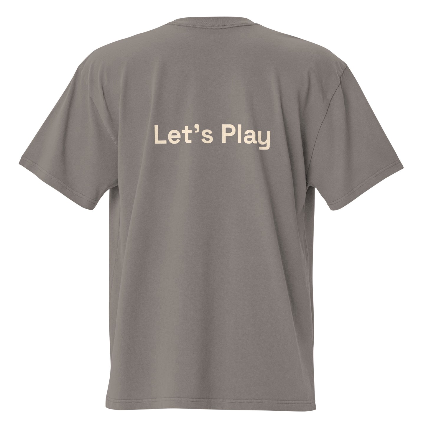 Arcade Mode oversized faded tee in grey, back view