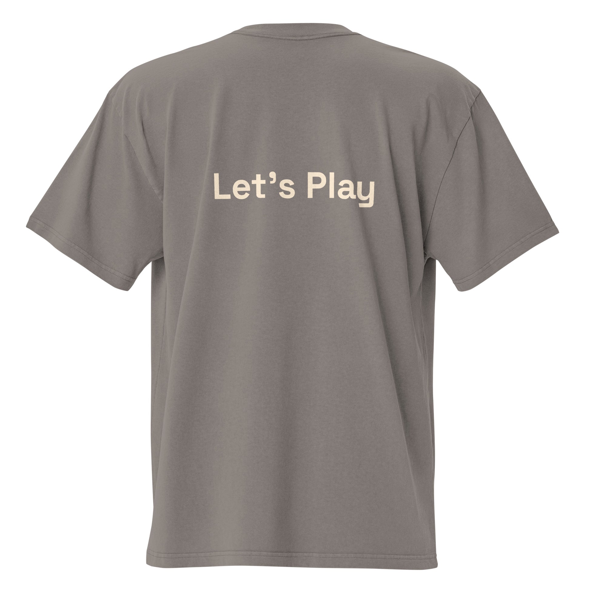 Arcade Mode oversized faded tee in grey, back view