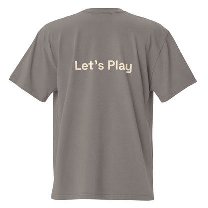 Arcade Mode oversized faded tee in grey, back view