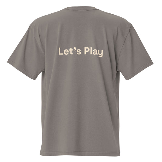 Arcade Mode oversized faded tee in grey, back view