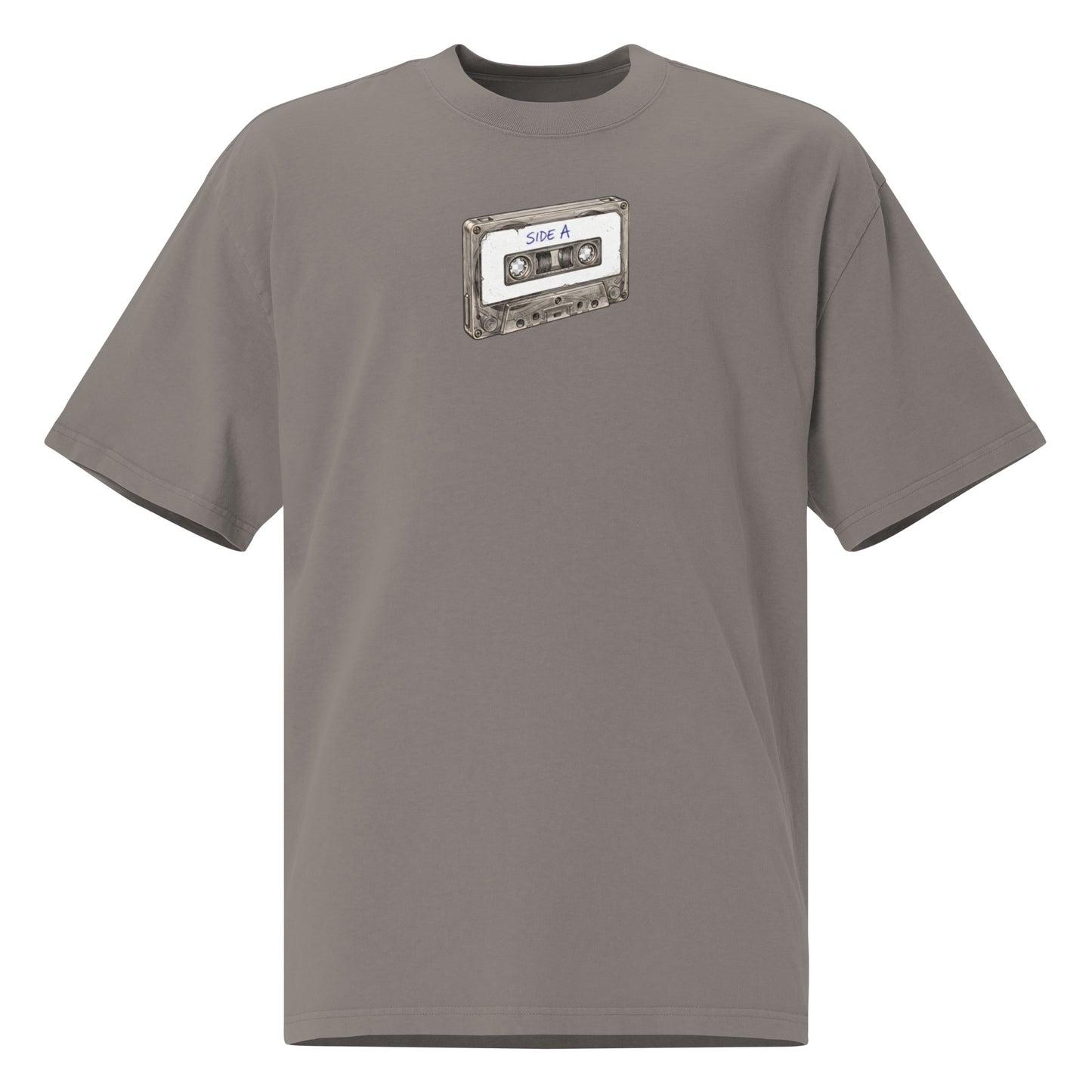 Play Music oversized faded tee in grey, front view