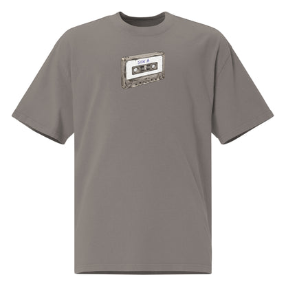 Play Music oversized faded tee in grey, front view