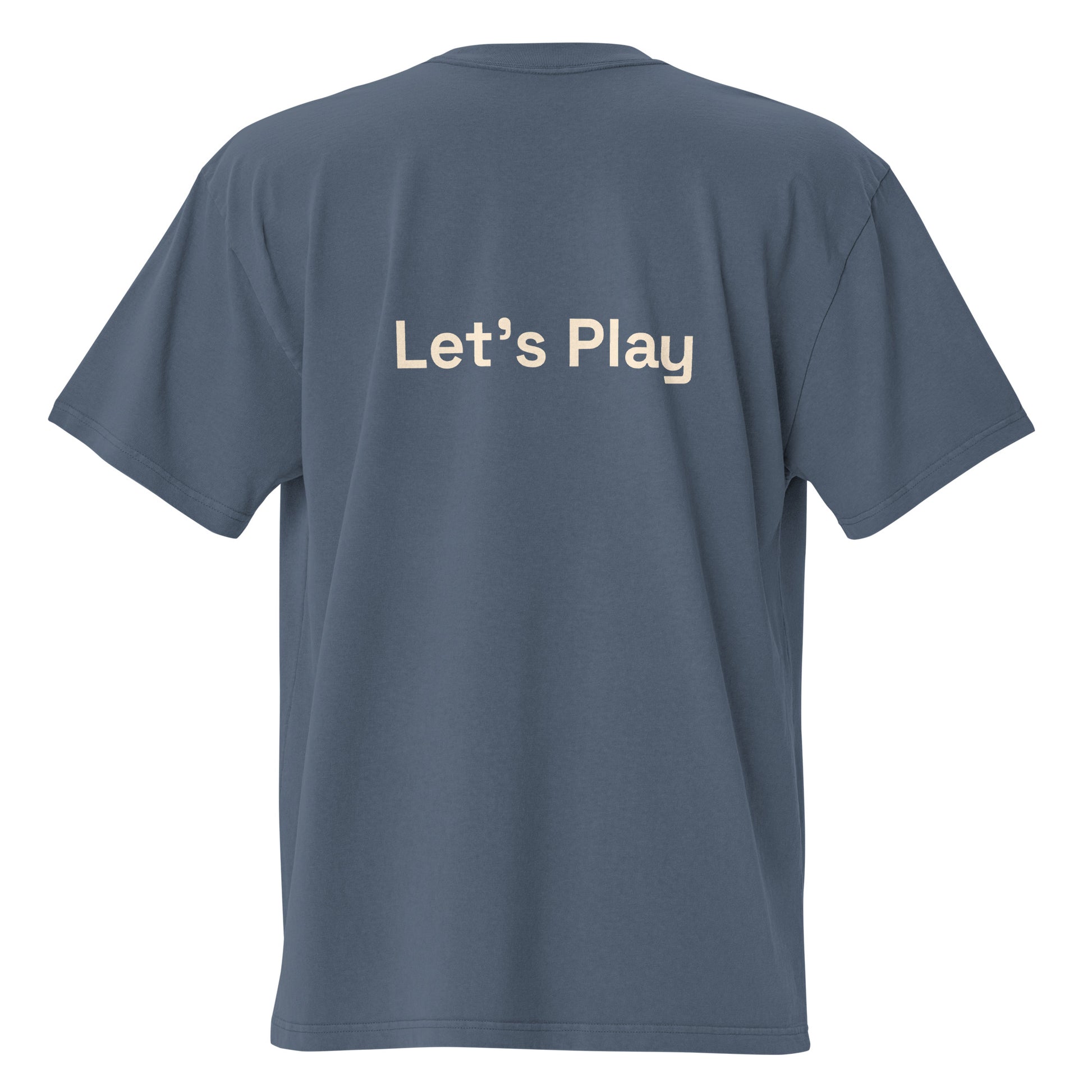 Arcade Mode oversized faded tee in indigo, back view