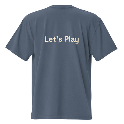 Arcade Mode oversized faded tee in indigo, back view