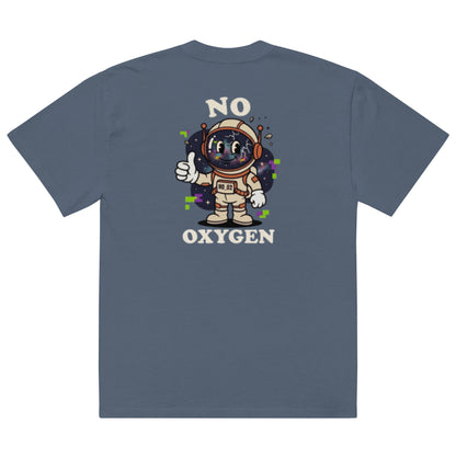 No Oxygen oversized faded tee in indigo, back detail view