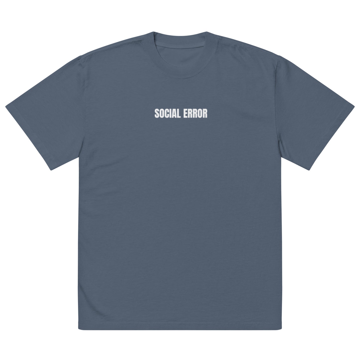 No Oxygen oversized faded tee in indigo, front view