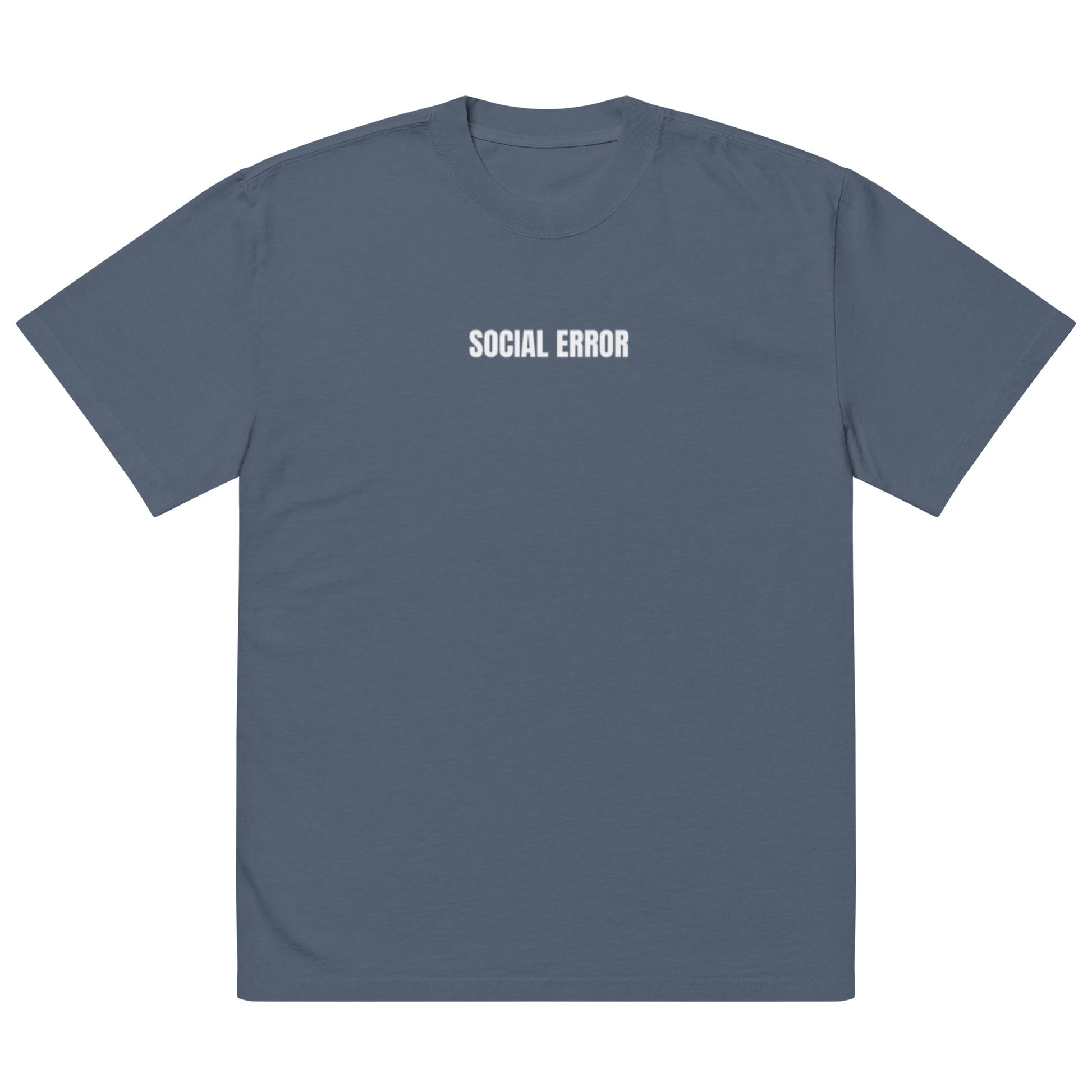 No Oxygen oversized faded tee in indigo, front view