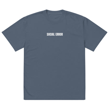 No Oxygen oversized faded tee in indigo, front view