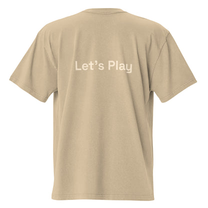 Arcade Mode oversized faded tee in khaki, back view
