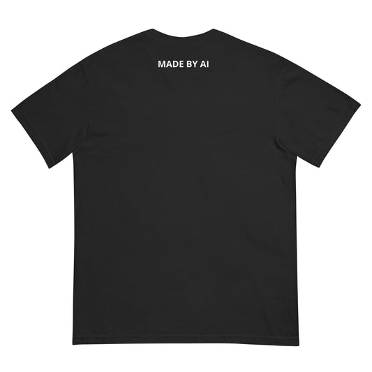 SMILE heavyweight garment-dyed tee in black, back view