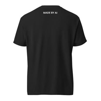 Art heavyweight garment-dyed tee in black, back view