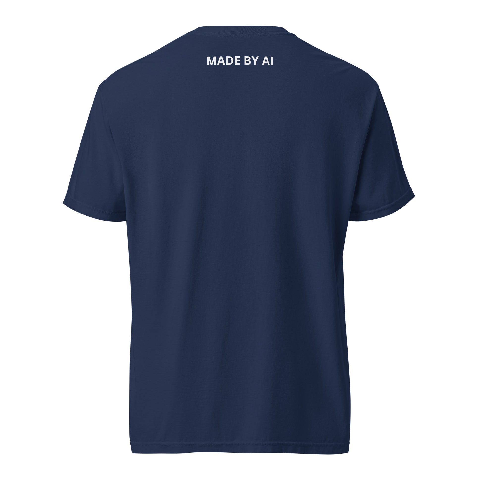 Art heavyweight garment-dyed tee in true navy, back view