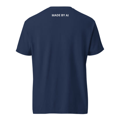 Art heavyweight garment-dyed tee in true navy, back view
