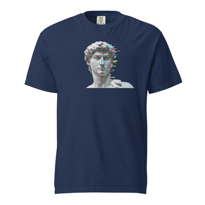 Art heavyweight garment-dyed tee in true navy, front view