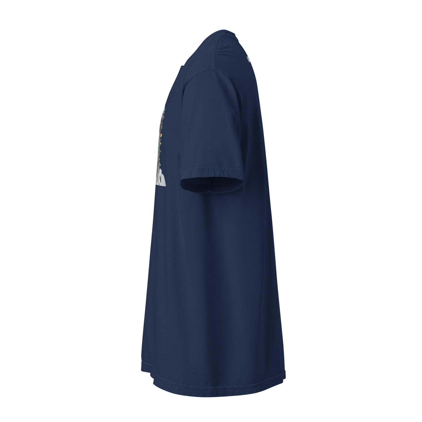 Art heavyweight garment-dyed tee in true navy, left side view