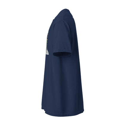 Art heavyweight garment-dyed tee in true navy, left side view