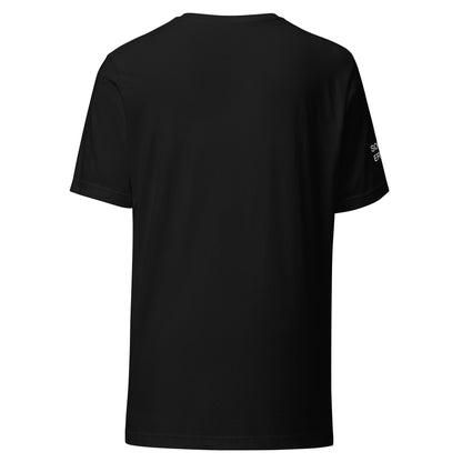 SE Mini Logo tee in black, back view