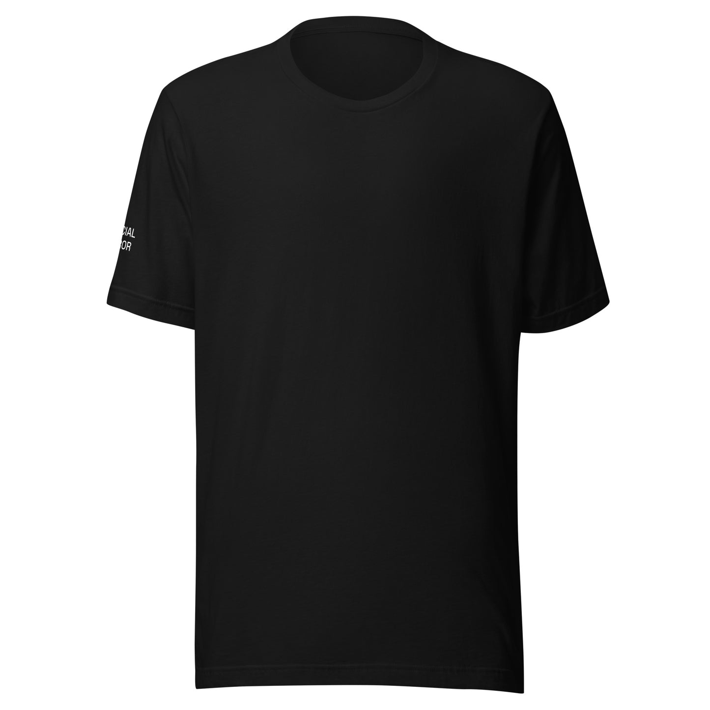 SE Mini Logo tee in black, front view