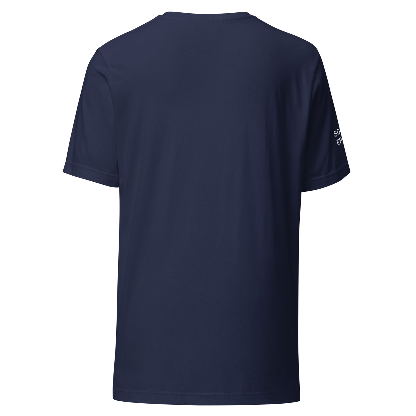 SE Mini Logo tee in navy, back view