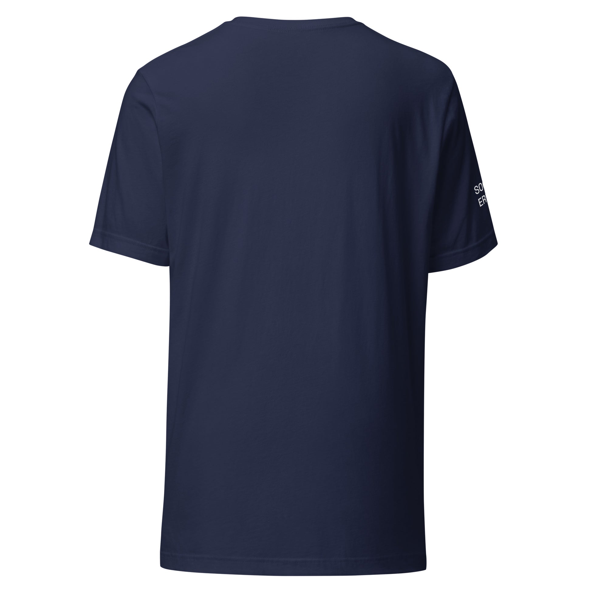 SE Mini Logo tee in navy, back view