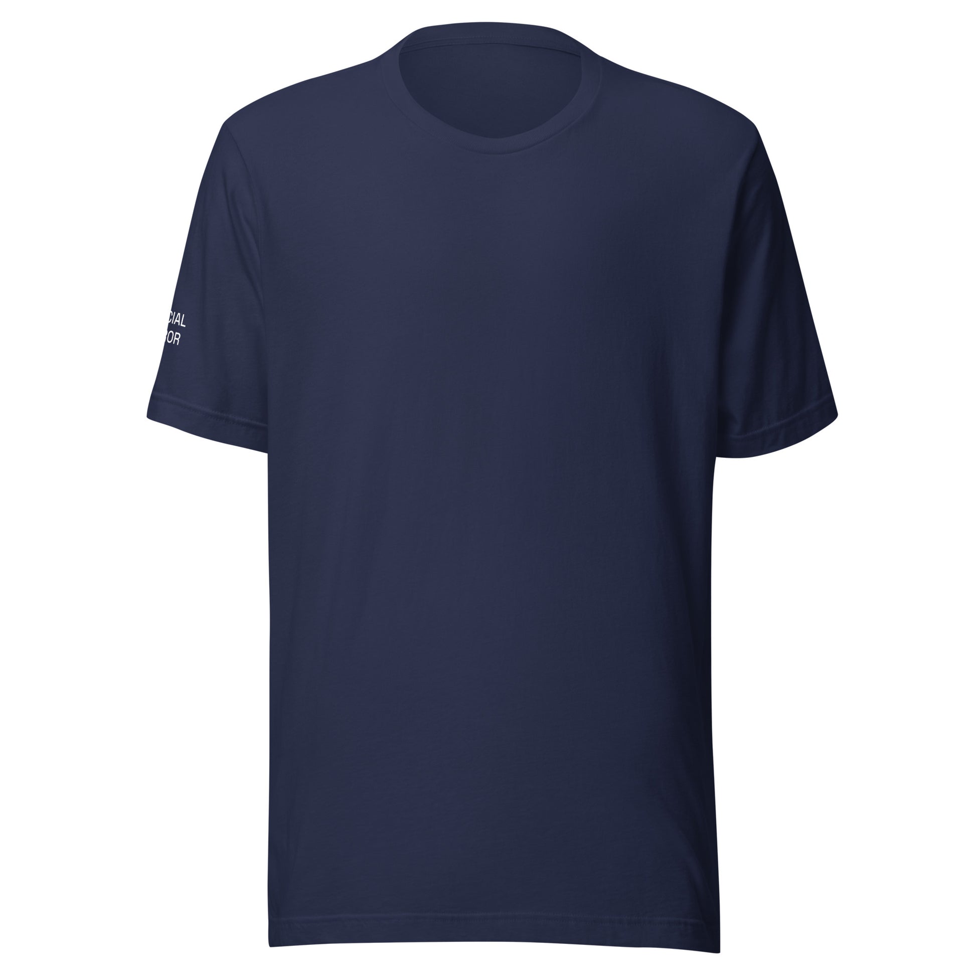 SE Mini Logo tee in navy, front view with small chest logo