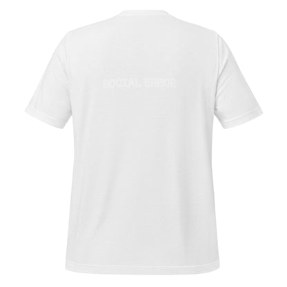 SOCIAL ERROR logo tee in white, back view